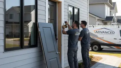 Vinyl siding repair and door restoration by Next Level Exteriors in Austin, TX