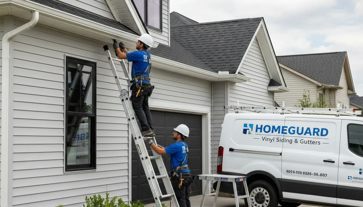 Professional gutter repair service by vinyl siding contractors in Austin, TX