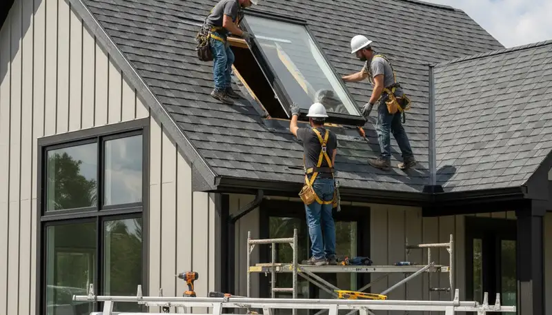 Professional skylight installation on vinyl siding home in Austin, TX by Next Level Exteriors