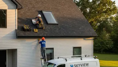 Vinyl siding repair and skylight restoration by Next Level Exteriors in Austin, TX