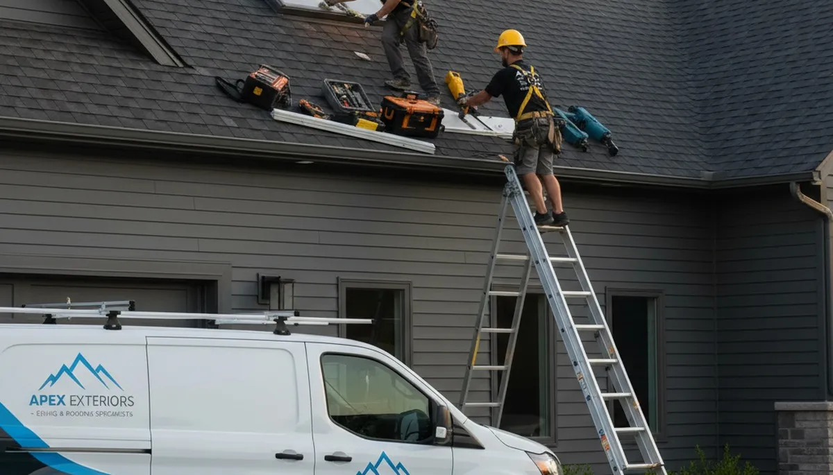 Professional skylight repair on vinyl siding home in Austin, TX by Next Level Exteriors crew