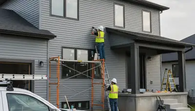 Vinyl siding installation on Austin TX home by Next Level Exteriors siding contractors